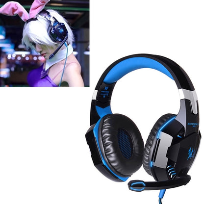 EACH G2000 Over-ear Stereo Bass Gaming Headset with Mic & LED Light for Computer, Cable Length: 2.2m(Blue) - Multimedia Headset by KOTION EACH | Online Shopping South Africa | PMC Jewellery | Buy Now Pay Later Mobicred