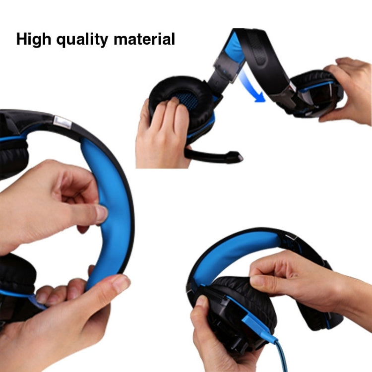 EACH G2000 Over-ear Stereo Bass Gaming Headset with Mic & LED Light for Computer, Cable Length: 2.2m(Blue) - Multimedia Headset by KOTION EACH | Online Shopping South Africa | PMC Jewellery | Buy Now Pay Later Mobicred