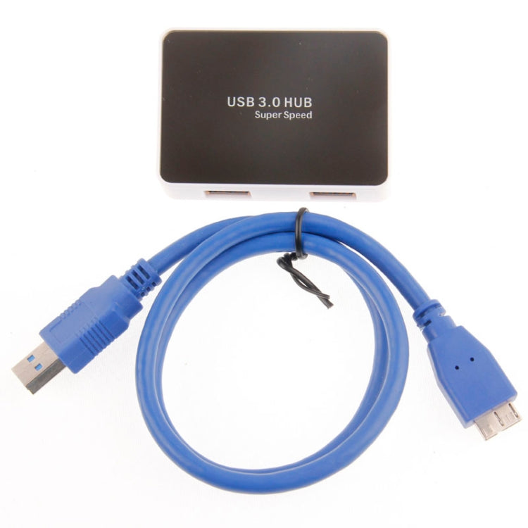 CR-H302 Mirror Surface 4 Ports USB 3.0 Super Speed 5Gbps HUB + 60cm USB 3.0 Transmission Cable(White) - free shipping - PMC TechLife - Order now!