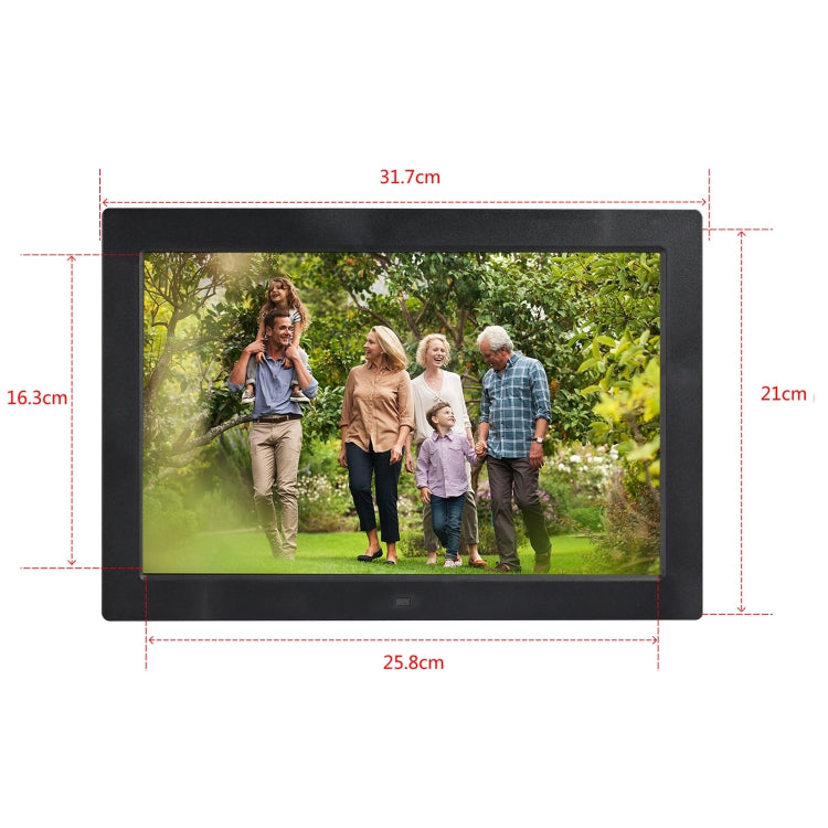 12.1 inch Digital Photo Frame with Holder & Remote Control, Allwinner F16 Program, Support SD /  MMC / USB Flash Disk(Black) - 11 inch Below by PMC Jewellery | Online Shopping South Africa | PMC Jewellery | Buy Now Pay Later Mobicred