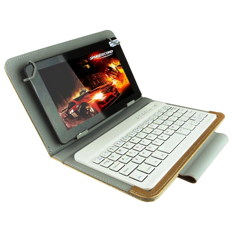 Universal Bluetooth Keyboard with Leather Tablet Case & Holder for Ainol / PiPO / Ramos 9.7 inch / 10.1 inch Tablet PC(Gold) - Universal Keyboard by PMC Jewellery | Online Shopping South Africa | PMC Jewellery