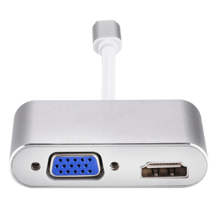 2 in 1 VGA & HDMI Female to USB-C / Type-C Male Hub Splitter Adapter(Grey) - free shipping - PMC Jewellery - Order now!