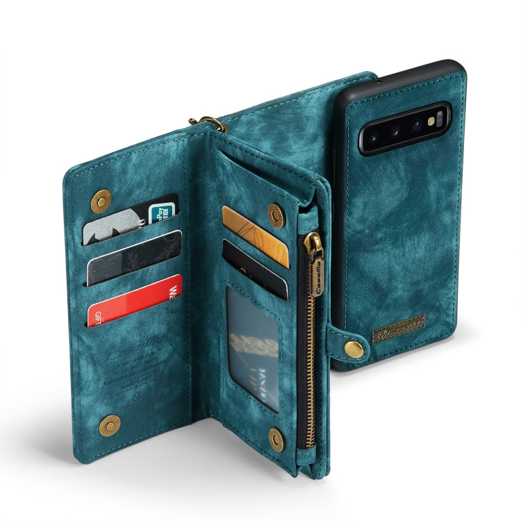 For Samsung Galaxy S10 CaseMe-008 Detachable Multifunctional Flip Leather Phone Case(Blue) - Galaxy Phone Cases by CaseMe | Online Shopping South Africa | PMC Jewellery | Buy Now Pay Later Mobicred