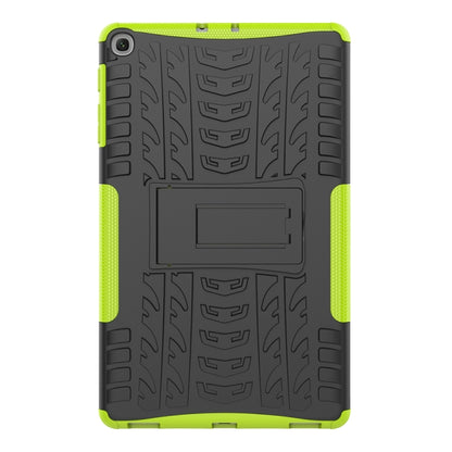 Tire Texture TPU+PC Shockproof Case for Galaxy Tab A 10.1 2019 T510 / T515 , with Holder (Green) - Tab A 10.1 (2019) T510 / T515 by PMC Jewellery | Online Shopping South Africa | PMC Jewellery