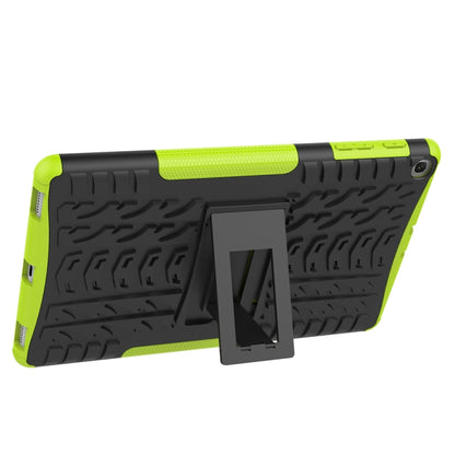 Tire Texture TPU+PC Shockproof Case for Galaxy Tab A 10.1 2019 T510 / T515 , with Holder (Green) - Tab A 10.1 (2019) T510 / T515 by PMC Jewellery | Online Shopping South Africa | PMC Jewellery