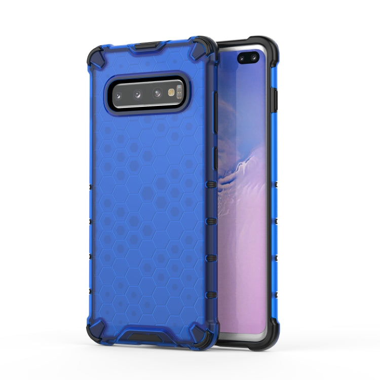 Honeycomb Shockproof PC + TPU Case for Galaxy S10+ (Blue) - Galaxy Phone Cases by PMC Jewellery | Online Shopping South Africa | PMC Jewellery