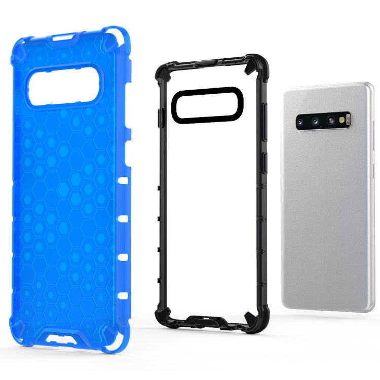 Honeycomb Shockproof PC + TPU Case for Galaxy S10+ (Blue) - Galaxy Phone Cases by PMC TechLife | Online Shopping South Africa | PMC TechLife