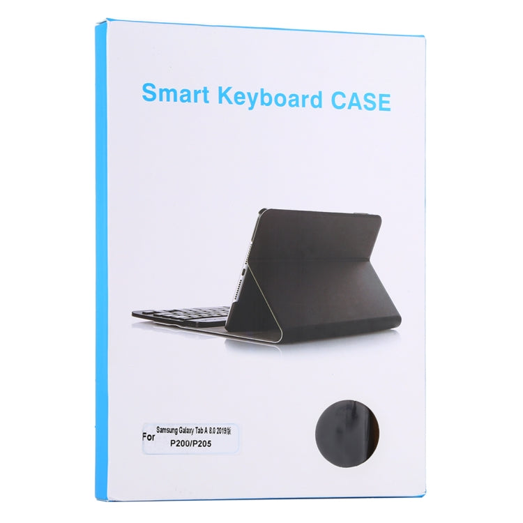 Ultra-thin Detachable Magnetic Bluetooth Keyboard Leather Tablet Case for Galaxy Tab A 8.0 2019 P200 / P205, with Holder(Black) - Samsung Keyboard by PMC Jewellery | Online Shopping South Africa | PMC Jewellery