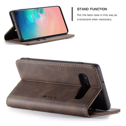 CaseMe-013 Multifunctional Retro Frosted Horizontal Flip Leather Case for Galaxy S10, with Card Slot & Holder & Wallet (Coffee) - Galaxy Phone Cases by CaseMe | Online Shopping South Africa | PMC Jewellery | Buy Now Pay Later Mobicred