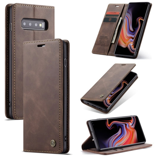 CaseMe-013 Multifunctional Retro Frosted Horizontal Flip Leather Case for Galaxy S10 Plus, with Card Slot & Holder & Wallet (Coffee) - Galaxy Phone Cases by CaseMe | Online Shopping South Africa | PMC Jewellery | Buy Now Pay Later Mobicred