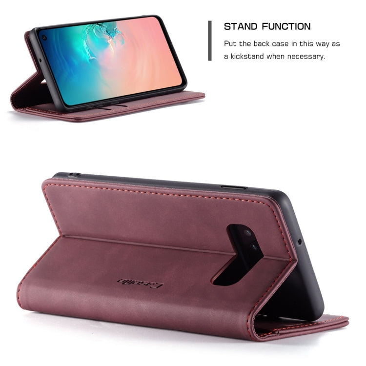 CaseMe-013 Multifunctional Retro Frosted Horizontal Flip Leather Case for Galaxy S10 E, with Card Slot & Holder & Wallet (Wine Red) - Galaxy Phone Cases by CaseMe | Online Shopping South Africa | PMC Jewellery | Buy Now Pay Later Mobicred