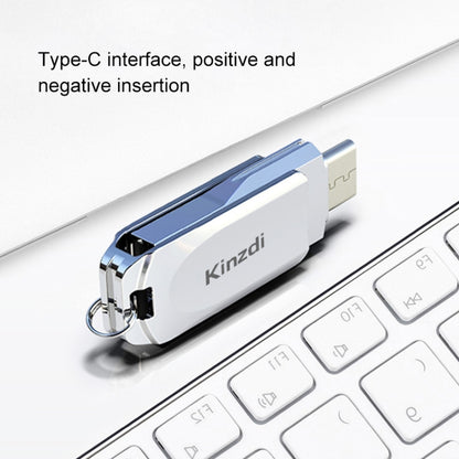 Kinzdi 128GB USB + Type-C Interface Metal Twister Flash Disk V8 (Silver) - USB Flash Drives by Kinzdi | Online Shopping South Africa | PMC Jewellery | Buy Now Pay Later Mobicred