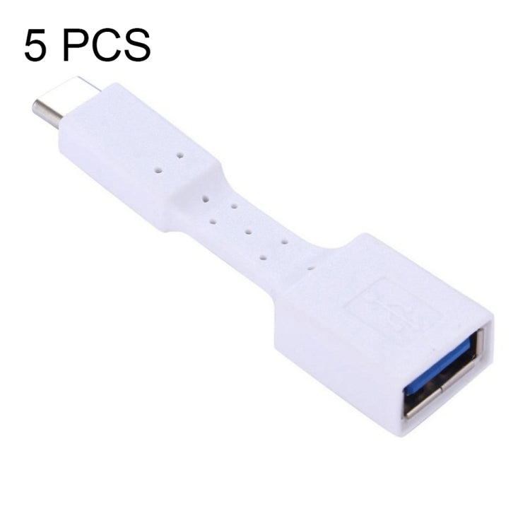 5 PCS USB-C / Type-C Male to USB 3.0 Female OTG Adapter (White) - OTG Adapter by PMC Jewellery | Online Shopping South Africa | PMC Jewellery | Buy Now Pay Later Mobicred