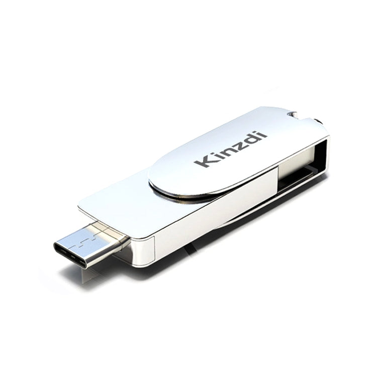 Kinzdi 256GB USB 3.0 + Type-C 3.0 Interface Metal Twister Flash Disk V11 (Silver) - USB Flash Drives by Kinzdi | Online Shopping South Africa | PMC Jewellery | Buy Now Pay Later Mobicred