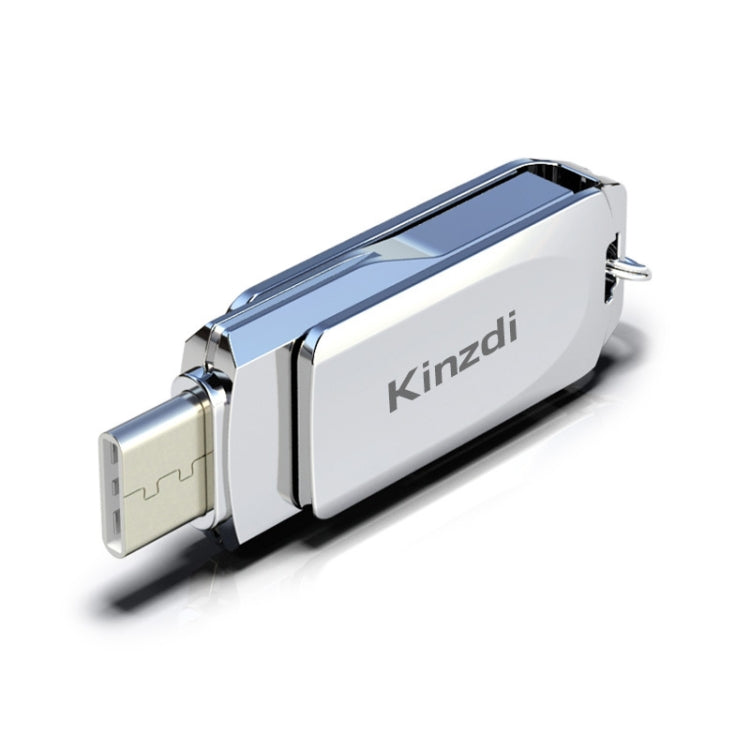 Kinzdi 64GB USB + Type-C Interface Metal Twister Flash Disk V10 (Silver) - USB Flash Drives by Kinzdi | Online Shopping South Africa | PMC Jewellery | Buy Now Pay Later Mobicred