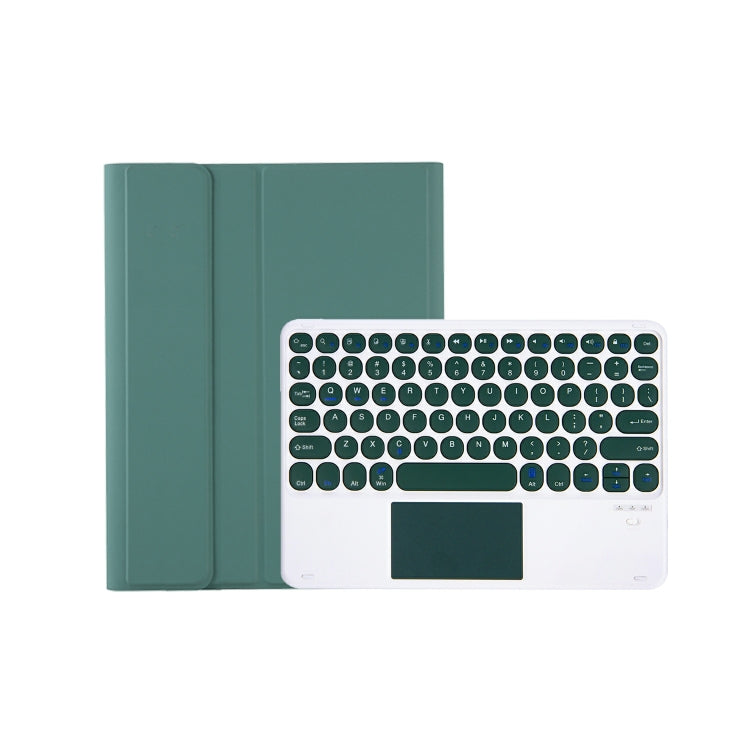 For iPad 10th Gen 10.9 2022 YA10B-A Lambskin Texture Bluetooth Touch Keyboard Leather Tablet Case with Pen Slot (Dark Green) - Universal by PMC Jewellery | Online Shopping South Africa | PMC Jewellery