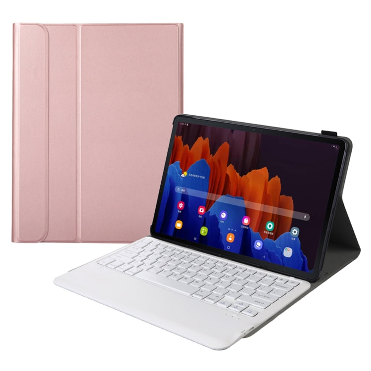 A970 Detachable Bluetooth Keyboard Ultrathin Horizontal Flip Leather Tablet Case for Samsung Galaxy Tab S7 FE T730 / T736 / S7+ T970 / T975 / T976(Rose Gold) - Samsung Keyboard by PMC Jewellery | Online Shopping South Africa | PMC Jewellery