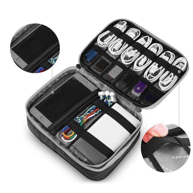Multi-functional Headphone Charger Data Cable Storage Bag Portable Power Pack, Size:M, 25 x 18 x 5cm (Grey) - Other by PMC TechLife | Online Shopping South Africa | PMC TechLife | Buy Now Pay Later Mobicred
