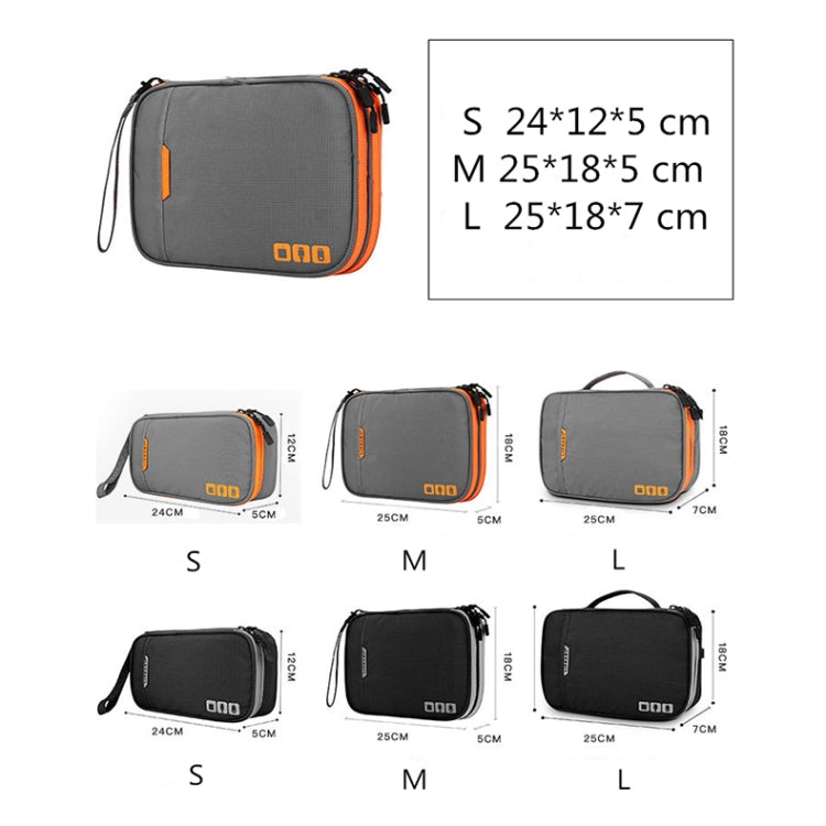 Multi-functional Headphone Charger Data Cable Storage Bag Portable Power Pack, Size:M, 25 x 18 x 5cm (Grey) - Other by PMC TechLife | Online Shopping South Africa | PMC TechLife | Buy Now Pay Later Mobicred