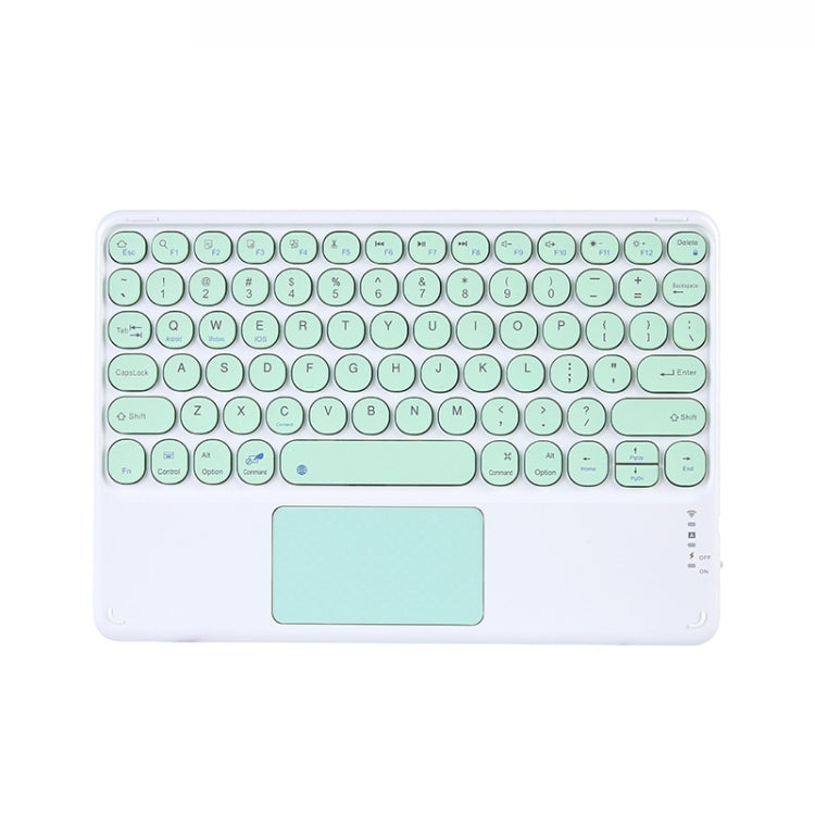 250C 10 inch Universal Tablet Round Keycap Wireless Bluetooth Keyboard with Touch Panel (Green) - Universal Keyboard by PMC Jewellery | Online Shopping South Africa | PMC Jewellery