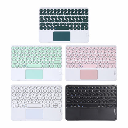 250C 10 inch Universal Tablet Round Keycap Wireless Bluetooth Keyboard with Touch Panel (Dark Green) - Universal Keyboard by PMC Jewellery | Online Shopping South Africa | PMC Jewellery