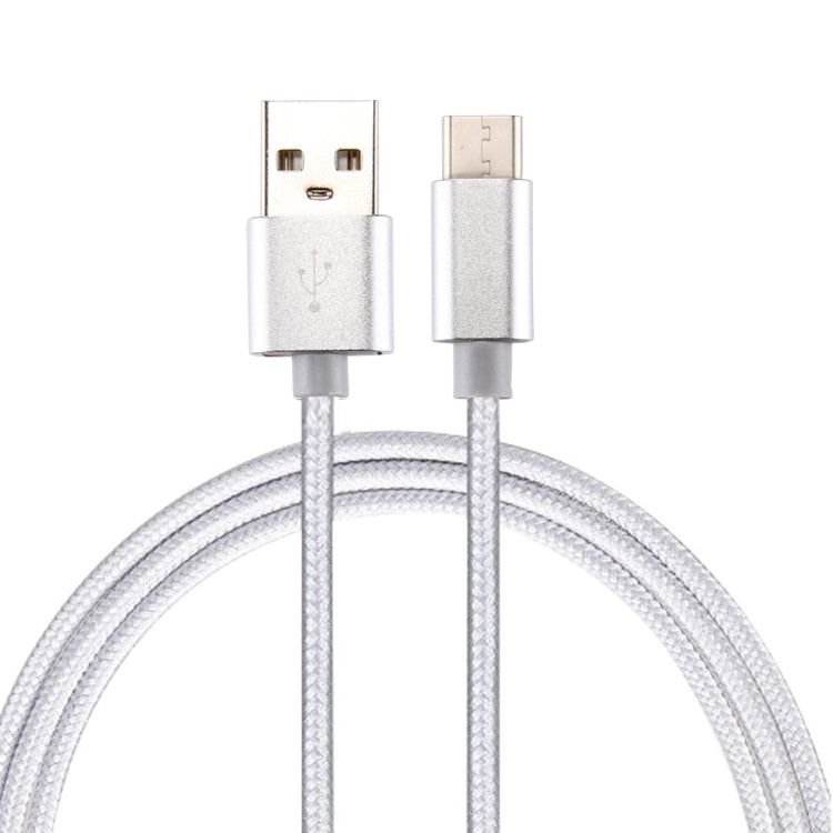 Knit Texture USB to USB-C / Type-C Data Sync Charging Cable, Cable Length: 3m, 3A Total Output, 2A Transfer Data(Silver) - USB-C & Type-C Cable by PMC Jewellery | Online Shopping South Africa | PMC Jewellery | Buy Now Pay Later Mobicred