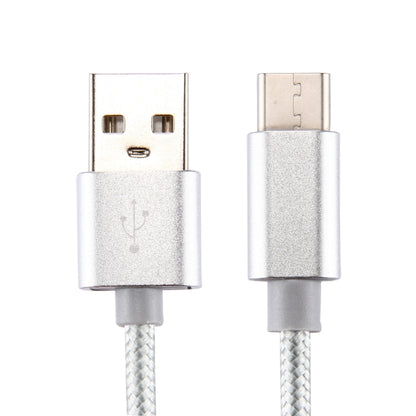 Knit Texture USB to USB-C / Type-C Data Sync Charging Cable, Cable Length: 3m, 3A Total Output, 2A Transfer Data(Silver) - USB-C & Type-C Cable by PMC Jewellery | Online Shopping South Africa | PMC Jewellery | Buy Now Pay Later Mobicred