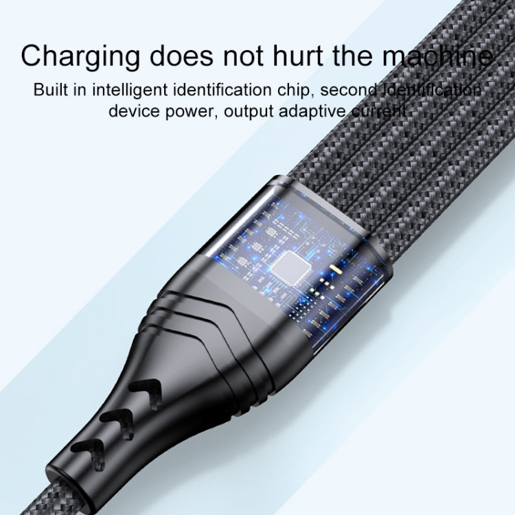 4 in 1 66W 6A USB to 8 Pin + Micro USB + Dual USB-C / Type-C Fast Charging Data Cable, Cable Length: 2m(Grey) - Multifunction Cable by PMC Jewellery | Online Shopping South Africa | PMC Jewellery | Buy Now Pay Later Mobicred