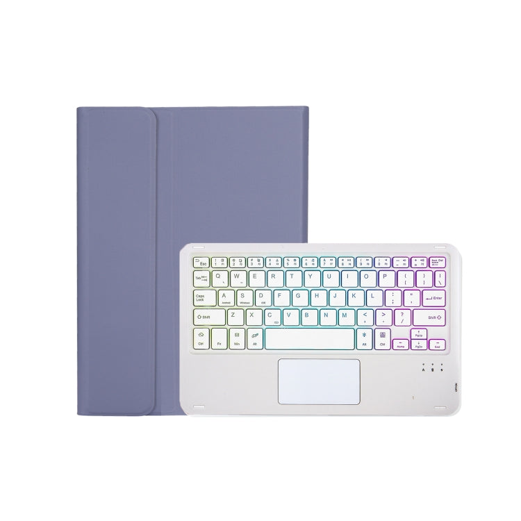 AM20-AS Lambskin Texture Backlight Bluetooth Touch Keyboard Leather Tablet Case For Lenovo Xiaoxin Pad 2022 10.6 inch/Tab M10 Plus 10.6 3rd Gen 2022(Purple) - Lenovo Keyboard by PMC TechLife | Online Shopping South Africa | PMC TechLife