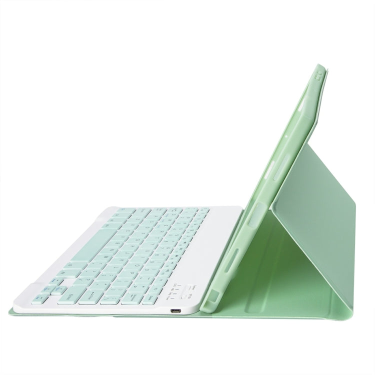 For iPad 10th Gen 10.9 2022 A10B Lambskin Texture Ultra-thin Bluetooth Keyboard Leather Tablet Case with Pen Slot(Green) - Universal by PMC Jewellery | Online Shopping South Africa | PMC Jewellery