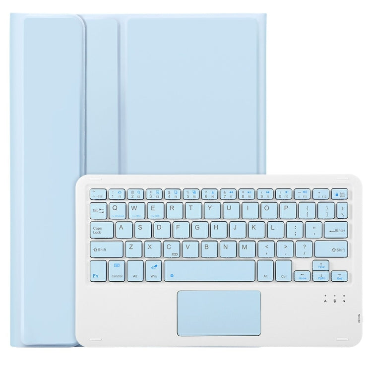 For iPad 10th Gen 10.9 2022 A10B-A Lambskin Texture Bluetooth Touch Keyboard Leather Tablet Case with Pen Slot (Baby Blue) - Universal by PMC Jewellery | Online Shopping South Africa | PMC Jewellery