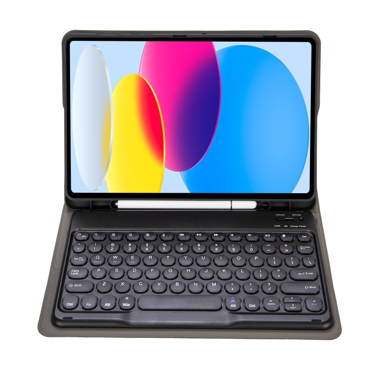 For iPad 10th Gen 10.9 2022 YA10B Lambskin Texture Bluetooth Keyboard Leather Tablet Case with Pen Slot(Dark Blue) - Universal by PMC Jewellery | Online Shopping South Africa | PMC Jewellery