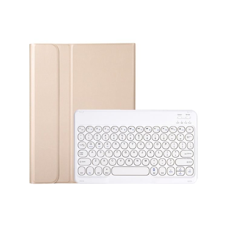 For iPad 10th Gen 10.9 2022 YA10B Lambskin Texture Bluetooth Keyboard Leather Tablet Case with Pen Slot(Gold) - Universal by PMC Jewellery | Online Shopping South Africa | PMC Jewellery