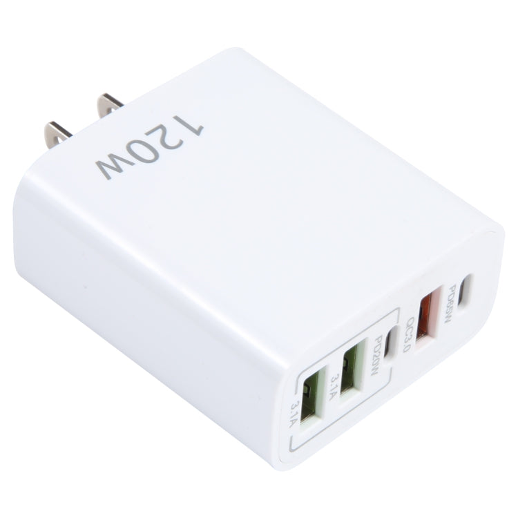 120W Dual PD Type-C + 3 x USB Multi Port Charger, US Plug - USB Charger by PMC Jewellery | Online Shopping South Africa | PMC Jewellery | Buy Now Pay Later Mobicred