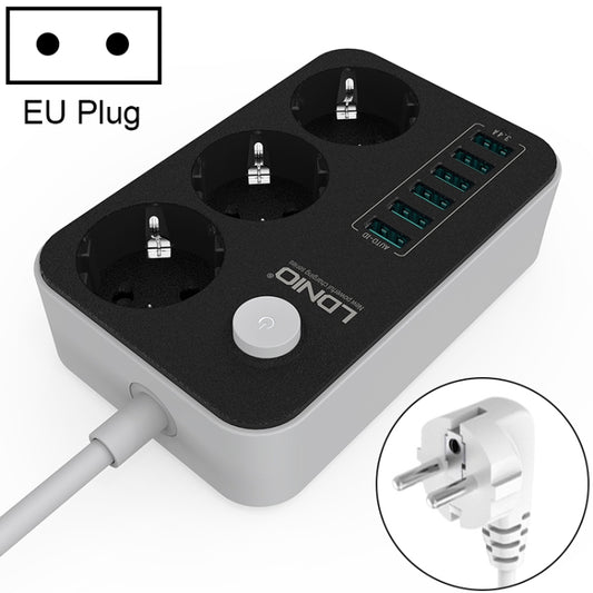 LDNIO SE3631 3.4A 6 x USB Ports Multi-function Travel Home Office Socket, Cable Length: 1.6m, EU Plug - Extension Socket by LDNIO | Online Shopping South Africa | PMC Jewellery | Buy Now Pay Later Mobicred