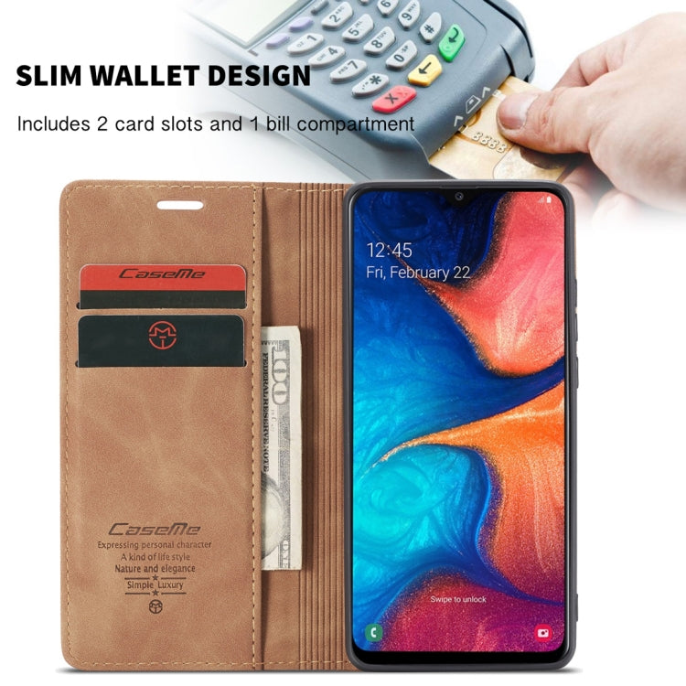 CaseMe-013 Multifunctional Retro Frosted Horizontal Flip Leather Case for Galaxy A20 / A30, with Card Slot & Holder & Wallet (Brown) - Galaxy Phone Cases by CaseMe | Online Shopping South Africa | PMC Jewellery | Buy Now Pay Later Mobicred