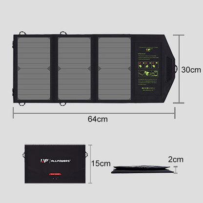 ALLPOWERS 5V 21W Portable Phone Charger Solar Charge Dual USB Output Mobile Phone Charger - Charger by PMC Jewellery | Online Shopping South Africa | PMC Jewellery | Buy Now Pay Later Mobicred