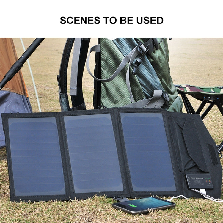 ALLPOWERS Solar Battery Charger Portable 5V 15W Dual USB+ Type-C Portable Solar Panel Charger Outdoors Foldable Solar Panel - Charger by PMC Jewellery | Online Shopping South Africa | PMC Jewellery | Buy Now Pay Later Mobicred