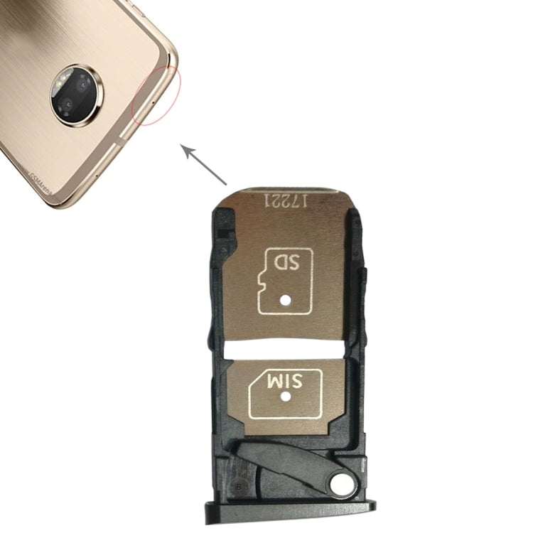 SIM Card Tray + Micro SD Card Tray for Motorola Moto Z2 Force(Black) - Card Socket by PMc TechLife | Online Shopping South Africa | PMc TechLife | Buy Now Pay Later Mobicred