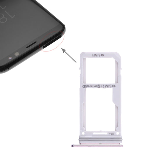 For Galaxy S8 / S8+ 2 SIM Card Tray / Micro SD Card Tray (Pink) - Galaxy S Series Parts by PMC Jewellery | Online Shopping South Africa | PMC Jewellery | Buy Now Pay Later Mobicred