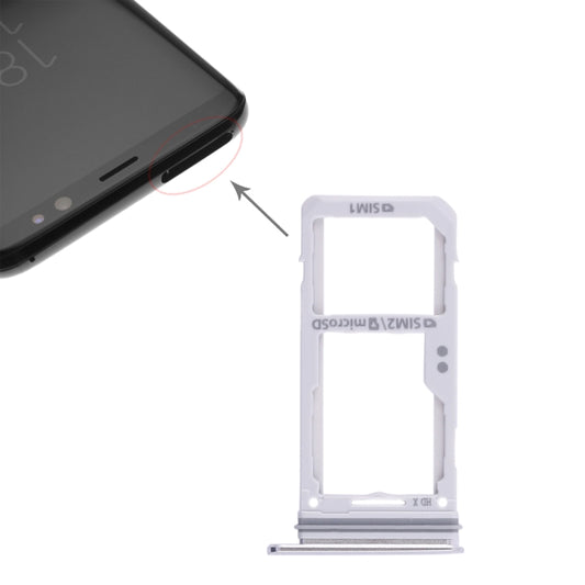 For Galaxy S8 / S8+ 2 SIM Card Tray / Micro SD Card Tray (Silver) - Galaxy S Series Parts by PMC Jewellery | Online Shopping South Africa | PMC Jewellery | Buy Now Pay Later Mobicred