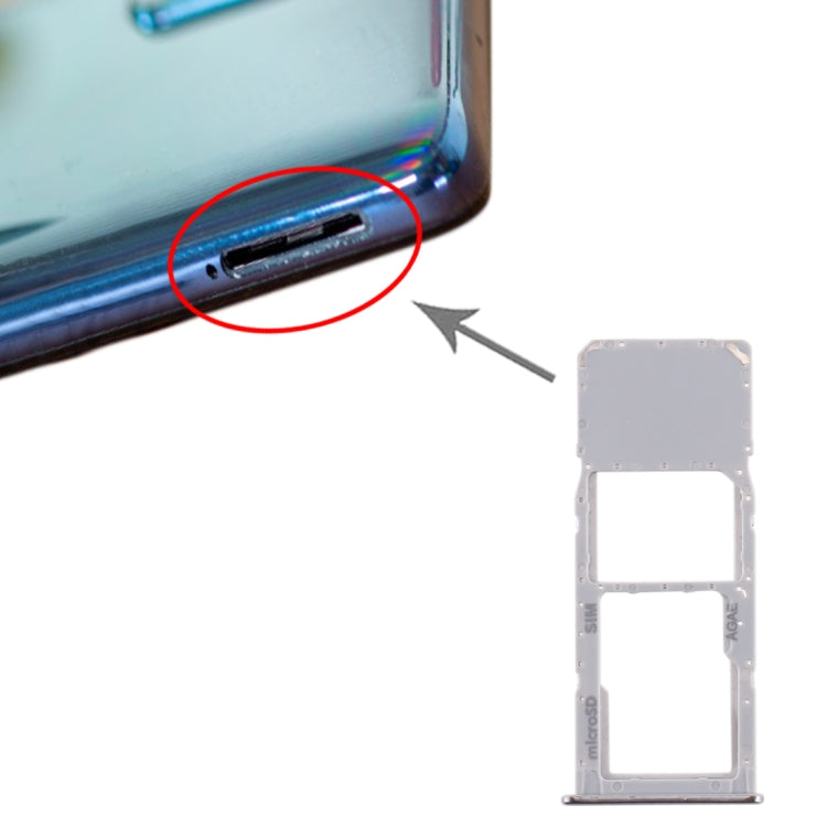 For Samsung Galaxy A71 / A715 SIM Card Tray + Micro SD Card Tray (Silver) - free shipping - PMc TechLife - Order now!