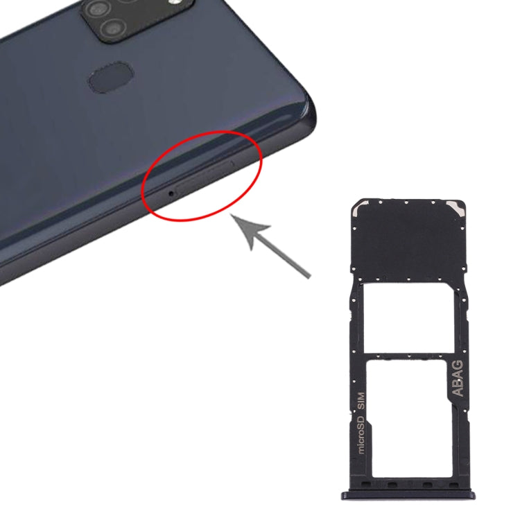 For Samsung Galaxy A21s SIM Card Tray + Micro SD Card Tray (Black) - free shipping - PMc TechLife - Order now!