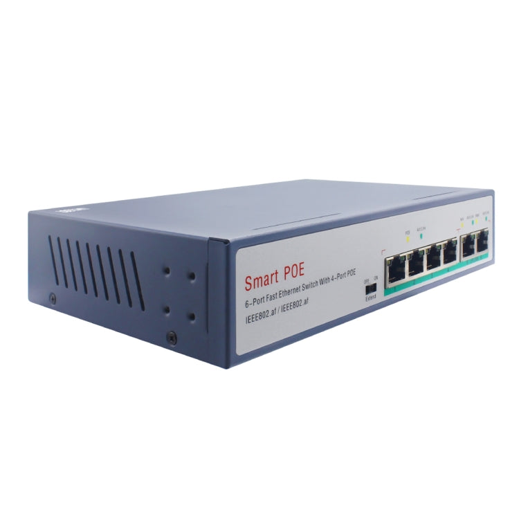 ESCAM POE 4+2 6-Port Fast Ethernet Switch 4-Port POE 10/100M 120W Network Switch, Transmission Distance: 150m(Black) - Switch by ESCAM | Online Shopping South Africa | PMC Jewellery | Buy Now Pay Later Mobicred