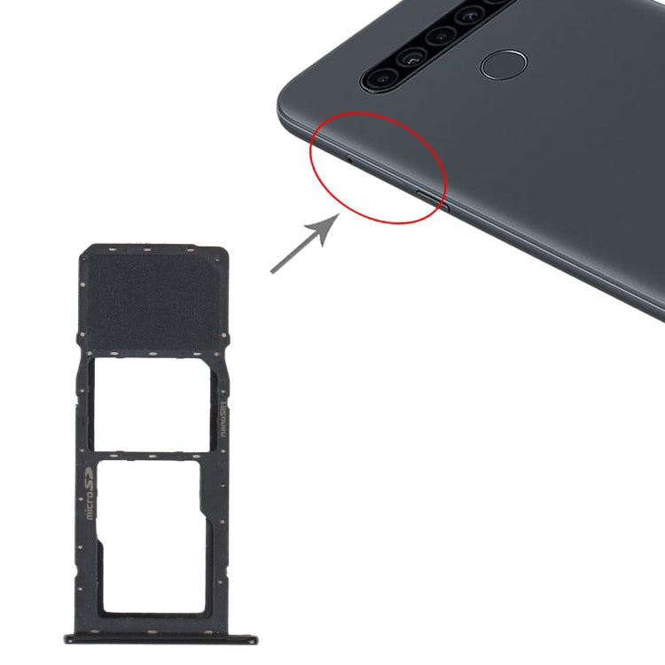 SIM Card Tray + Micro SD Card Tray for LG K41S LMK410EMW LM-K410EMW LM-K410(Black) - For LG by PMC Jewellery | Online Shopping South Africa | PMC Jewellery | Buy Now Pay Later Mobicred