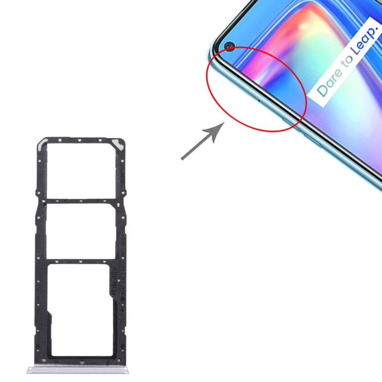 For OPPO Realme 7 (Global)  SIM Card Tray + SIM Card Tray + Micro SD Card Tray (Silver) - Card Socket by PMc TechLife | Online Shopping South Africa | PMc TechLife | Buy Now Pay Later Mobicred