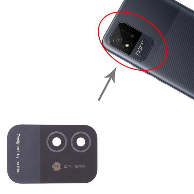 For OPPO Realme Narzo 50i RMX3235 10pcs Back Camera Lens (Black) - Camera Series by PMc TechLife | Online Shopping South Africa | PMc TechLife | Buy Now Pay Later Mobicred