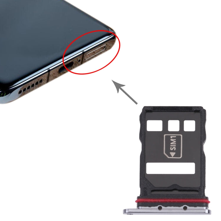 SIM Card Tray + NM Card Tray for Huawei P50 (Black) - Card Socket by PMc TechLife | Online Shopping South Africa | PMc TechLife | Buy Now Pay Later Mobicred