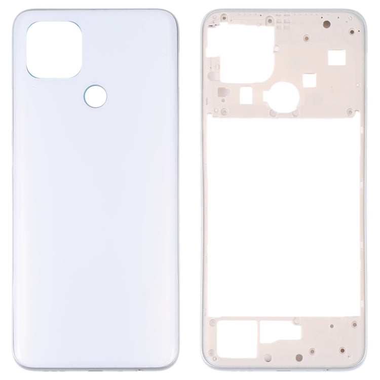 For OPPO A15/A15S/A35 Battery Back Cover with Middle Frame (White) - Back Cover by PMC Jewellery | Online Shopping South Africa | PMC Jewellery | Buy Now Pay Later Mobicred