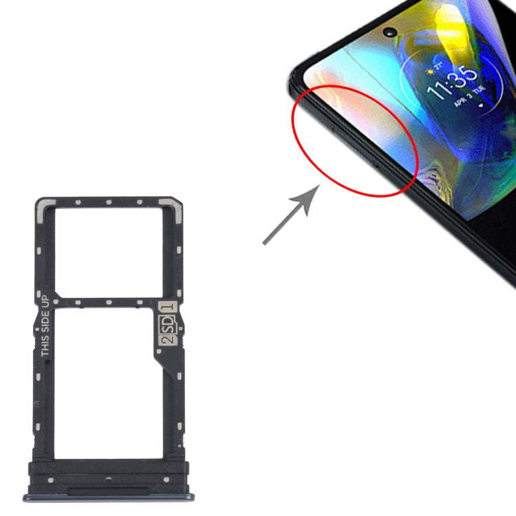 For Motorola Moto G82 5G SIM Card Tray + SIM / Micro SD Card Tray (Black) - Card Socket by PMC Jewellery | Online Shopping South Africa | PMC Jewellery